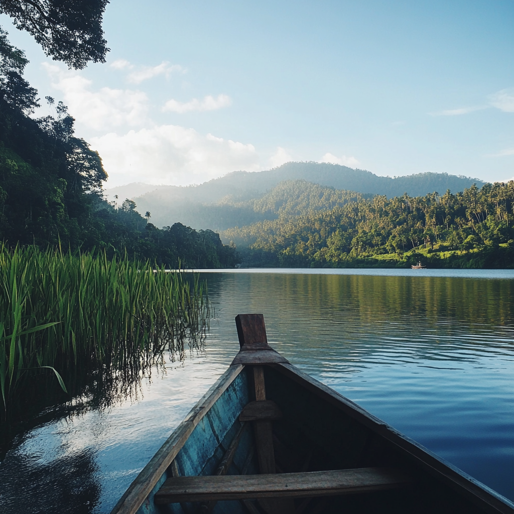 boat ride on Lake Bratan