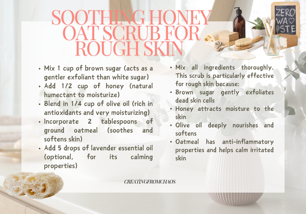 Soothing Honey Oat Scrub for Rough Skin DIY  ECO Friendly Bathroom Essentials